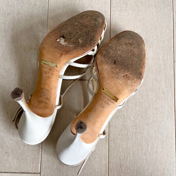 Dolce & Gabbana Cream Criss-Cross Heels - Picture 5 of 5